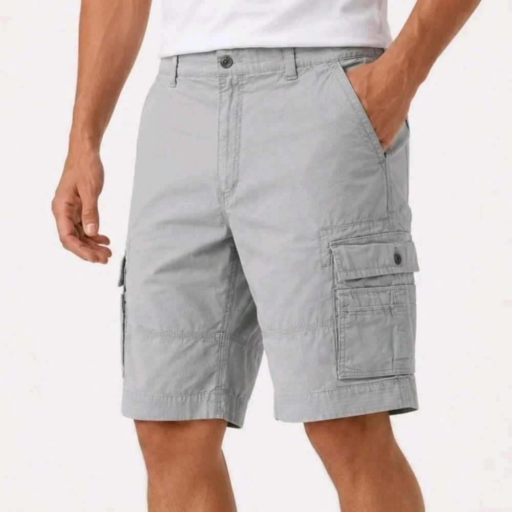 Levis Cargo Shorts Size 42 Gray Relaxed Fit 100% Cotton Canvas Utility Carrier